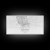 Stockton City Map, California Art, Map Print, Modern Wall Art, Wall Art, Canvas Art, Dorm Room Art, Indie Room Décor, Dining Room Prints