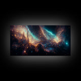 Galaxy canvas print, trippy stars and night sky, universe, cool wall art, unique wall art