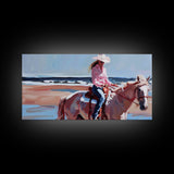 Cowboy Riding Bucking Horse, High Energy Framed Canvas Print, Perfect for Western Living Room Art, Bedroom Decor, Rustic Home Wall Art