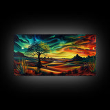 Van Gough Inspired Snowy Mountain Scenery, Striking Framed Canvas Print, Ideal for Living Room Art, Rustic Bedroom Decor Nature Wall Art