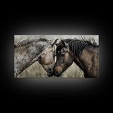 Heartfelt Connection of Two Horses, Ideal for Living Room Art, Framed Canvas Print, Bedroom Decor, Home Decoration, Animal Lover Gift