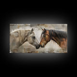 Cowboy Riding in Desert Landscape, Framed Canvas Print for Rustic Living Room Decor, Western Art for Home and Bedroom Decoration