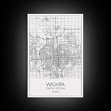 Wichita Street Map, Kansas Map, City Map Print, Minimalist Art, Wall Art, Canvas Print, Travel Wall Art, Gifts For Travelers, Canvas Art