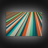 Mid Century Wall Art Canvas Print Teal Orange Olive Green and Brown Decor Large Wall Art for Home Retro Modern Design Light Highway