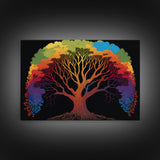 Rainbow Tree of Life, Framed Canvas Print