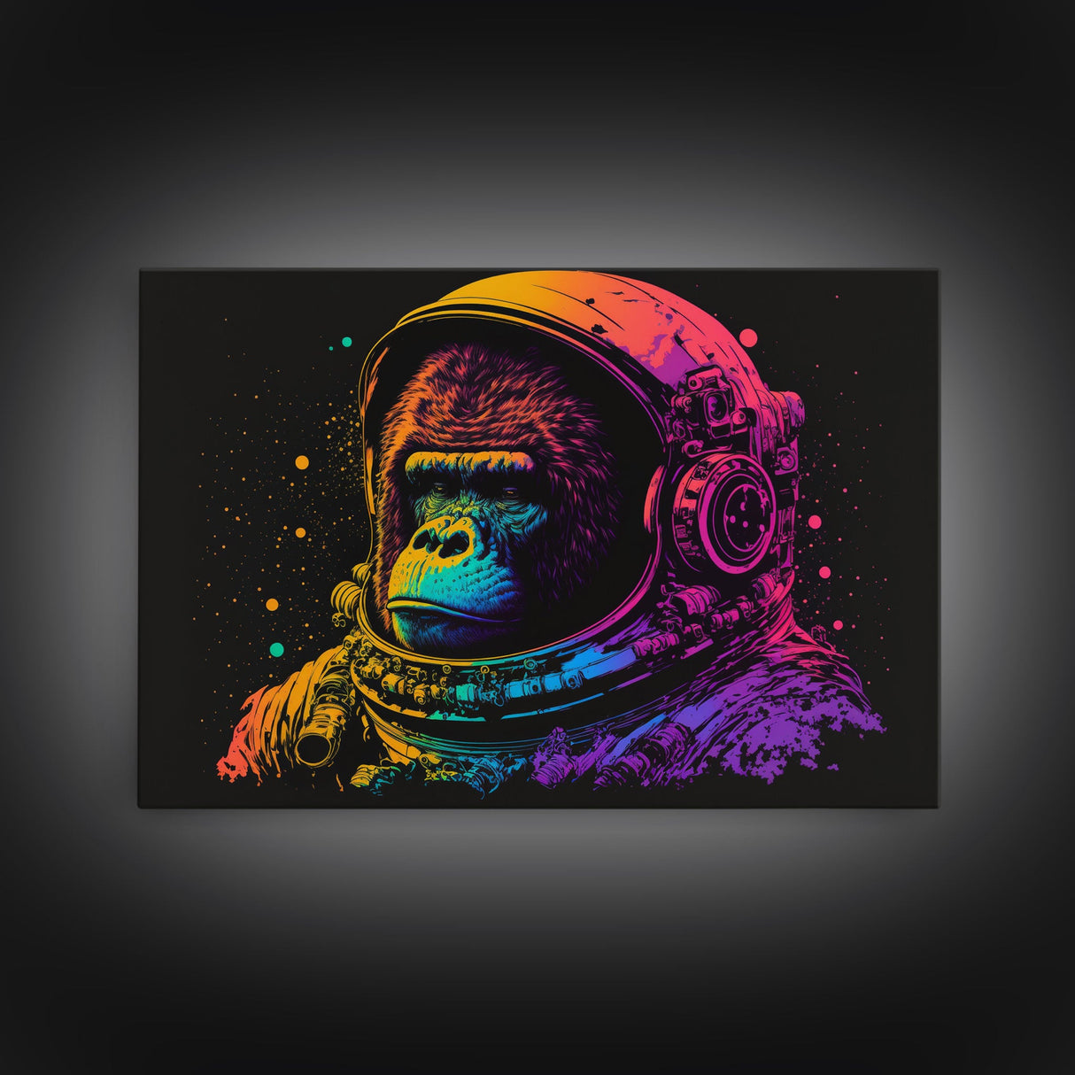 Space Ape, To The Moon Art, Framed Canvas Print, NFT Style Wall Art