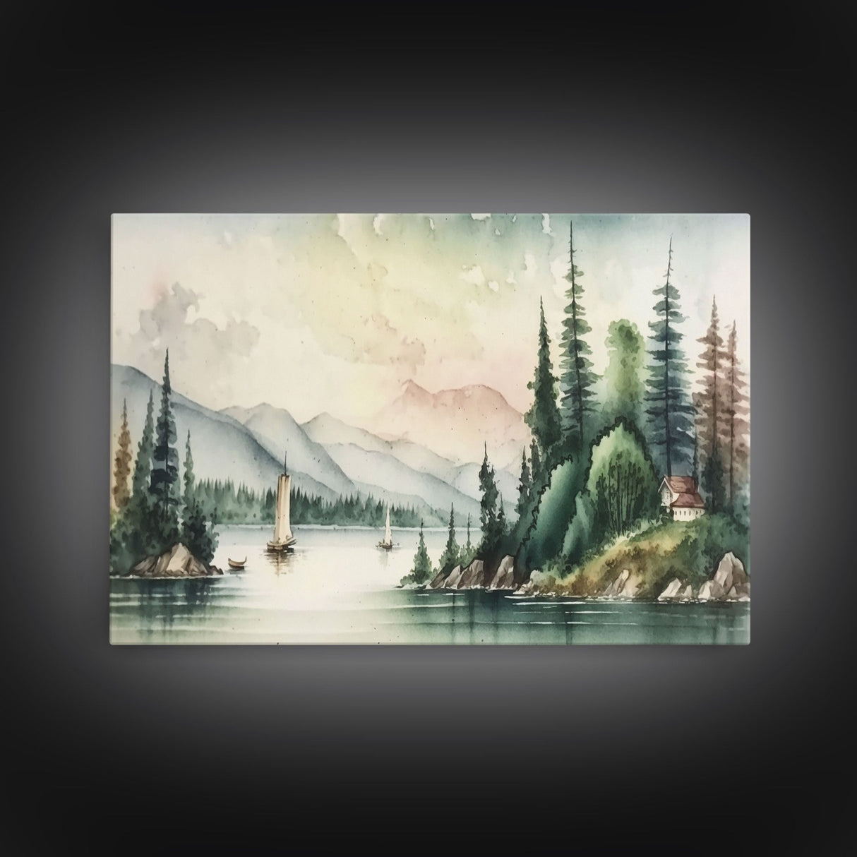 Life On The Lake, Framed Canvas Print, Wall Art, Lakehouse Art