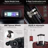 INTELY 2 Piece Set 20''/28'' with Built-in Digital Weight Scale