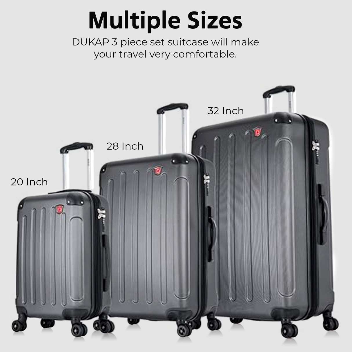 INTELY 3 Piece Set 20''/28''/32'' with Built-in Digital Weight Scale