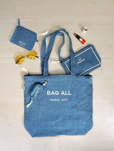 New York City Tote with Zipper and Inside Pocket, Denim