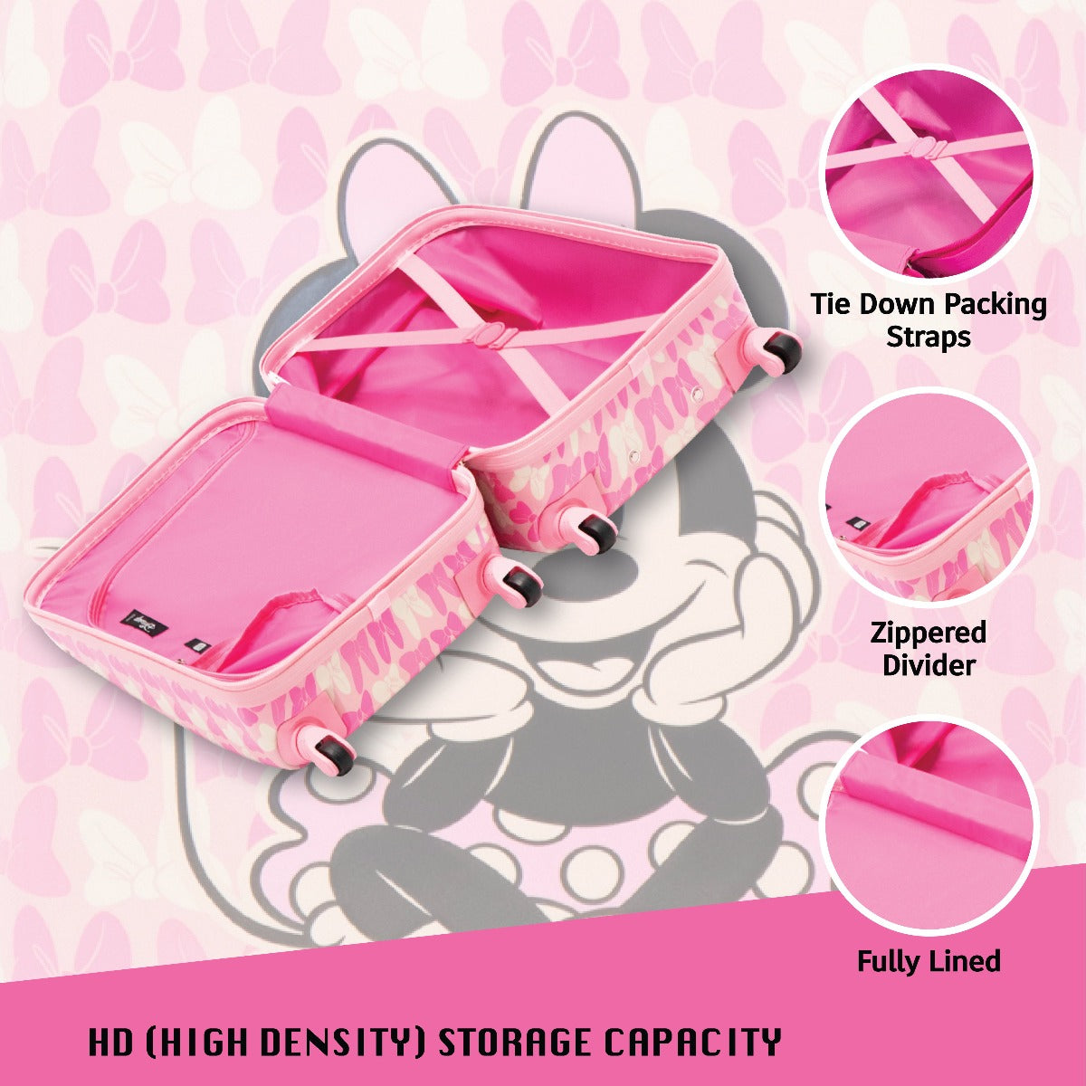 Equipaje para niños de 20,5" con estampado de lazos de Minnie Mouse Ful de Disney