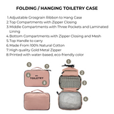 Folding/Hanging Toiletry Case – Pink/Blush