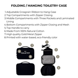 Folding/Hanging Toiletry Case – Black