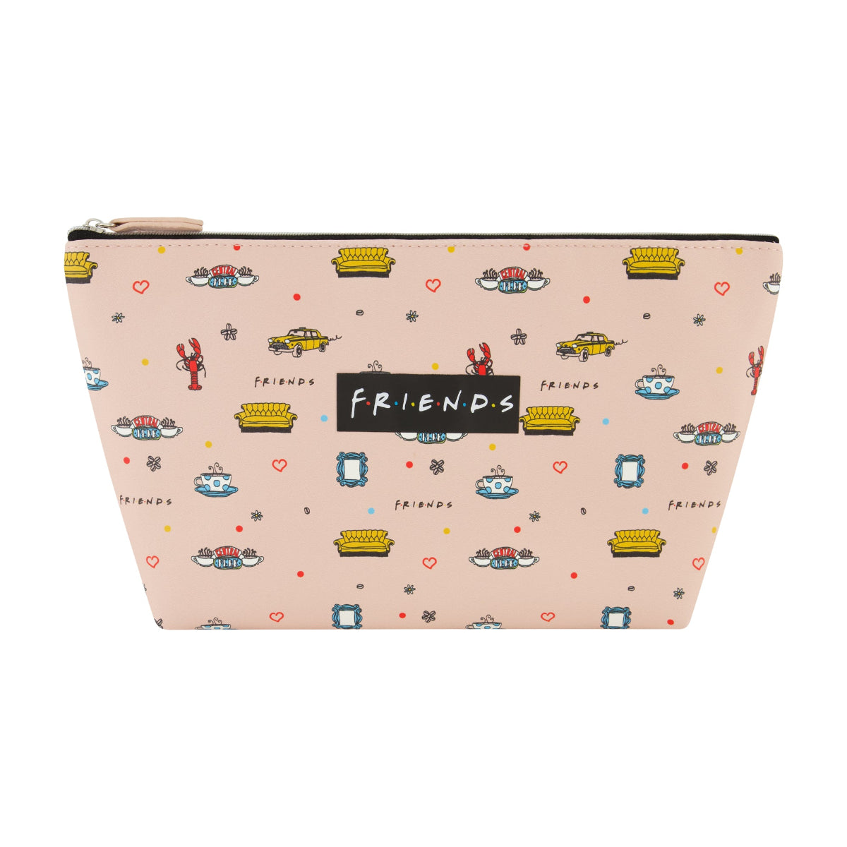 Friends All-Over Print Beige Cosmetic Bag