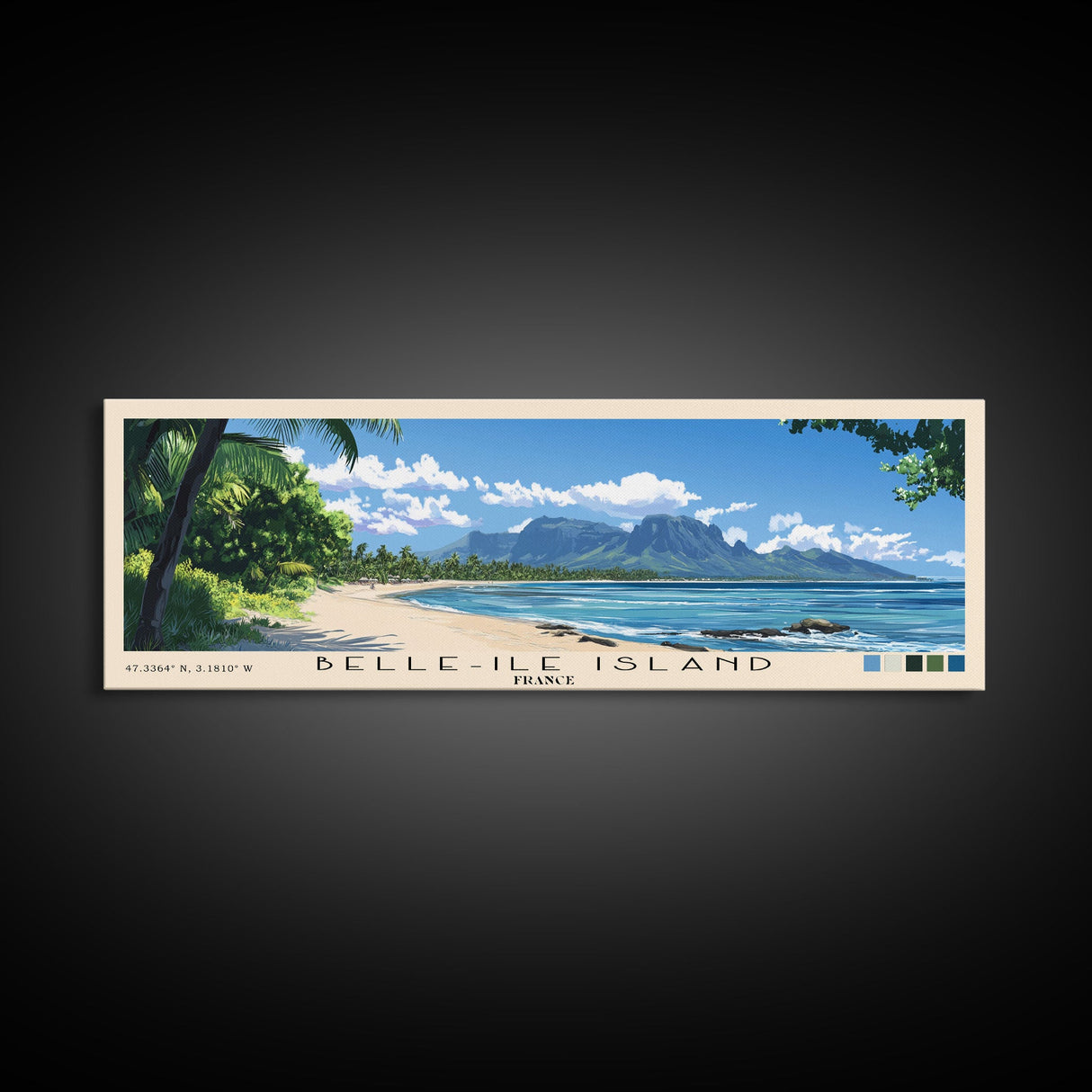 Belle-Ile Island, France Panoramic Print, Vacation Gift, France Wall Art, Vacation Wall Art, Vacatation Memories, Beach Decor, Beach Or Lakehouse Art