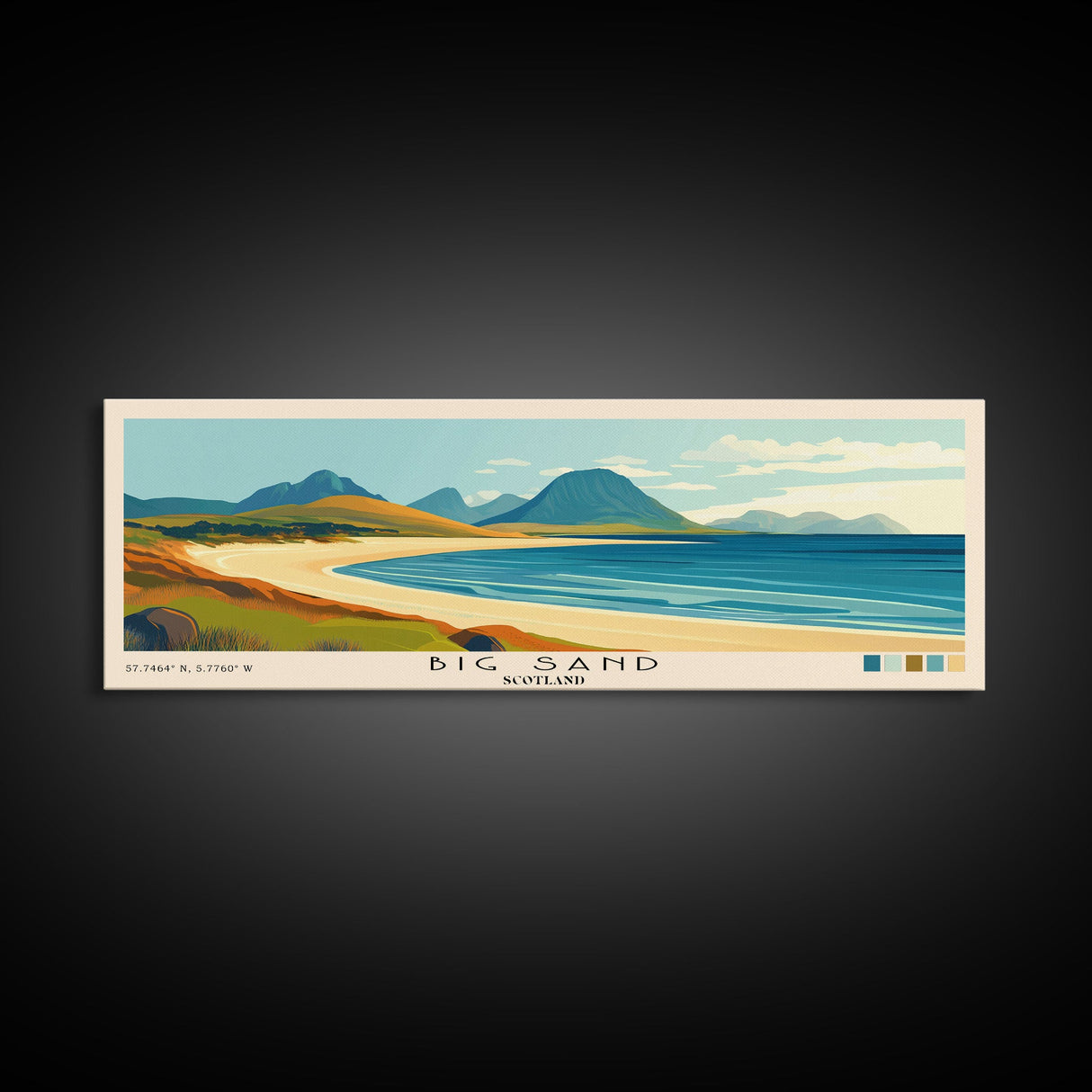 Big Sand, Scotland Panoramic Print, Vacation Gift, Scotland Wall Art, Vacation Wall Art, Vacatation Memories, Beach Decor, Beach Or Lakehouse Art