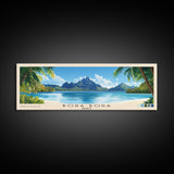 Bora Bora, France Panoramic Beach Print, Vacation Gift, France Wall Art, Beach Painting, Beach Decor, Beach Painting