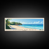 Bottom Bay Beach, Barbados Panoramic Beach Print, Vacation Gift, Barbados Wall Art, Framed Canvas Print, Framed Beach Painting