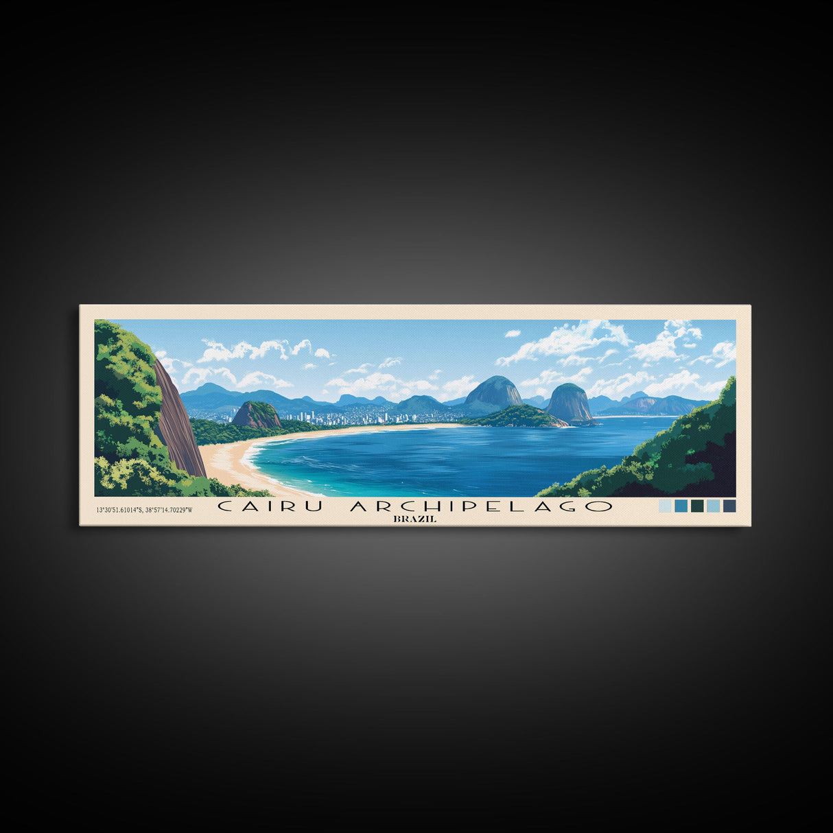 Cairu Archipelago, Brazil Panoramic Print, Vacation Gift, Brazil Wall Art, Beach Painting, Beach Decor, Large Wall Art, Wood Frame Art