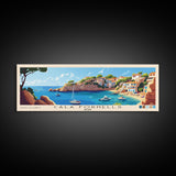 Cala Fornells, Spain Panoramic Beach Print, Vacation Gift, Spain Wall Art, Framed Canvas Print, Framed Beach Painting