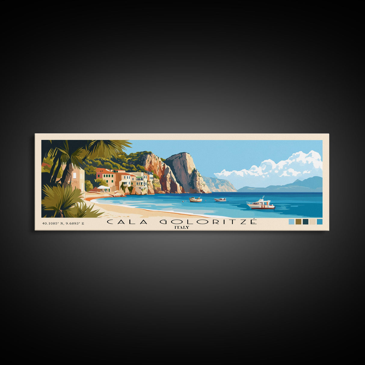 Cala Goloritzé, Italy Panoramic Print, Vacation Gift, Italy Wall Art, Vacation Wall Art, Vacatation Memories, Beach Decor, Beach Or Lakehouse Art