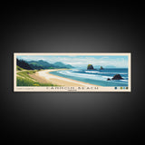 Cannon Beach, Oregon Panoramic Beach Print, Vacation Gift, Oregon Wall Art, Beach Painting, Beach Decor, Beach Painting