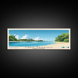 Cayo Paraiso, Dominican Republic Panoramic Beach Print, Vacation Gift, Dominican Republic Wall Art, Beach Painting, Beach Decor, Beach Painting