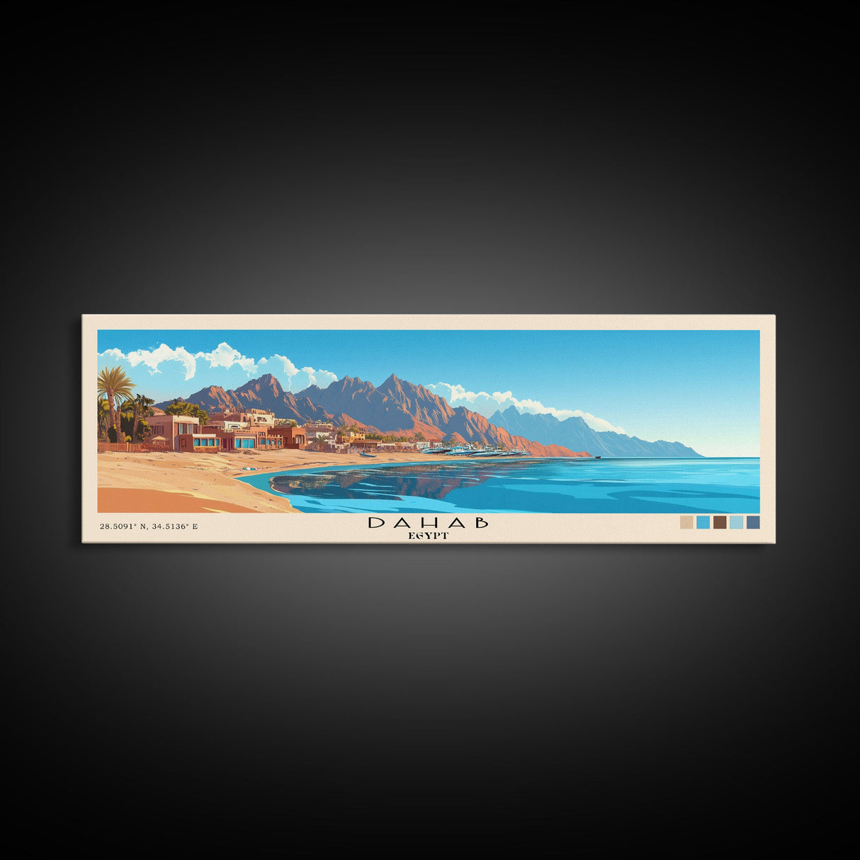 Dahab, Egypt Panoramic Print, Vacation Gift, Egypt Wall Art, Vacation Wall Art, Vacatation Memories, Beach Decor, Beach Or Lakehouse Art