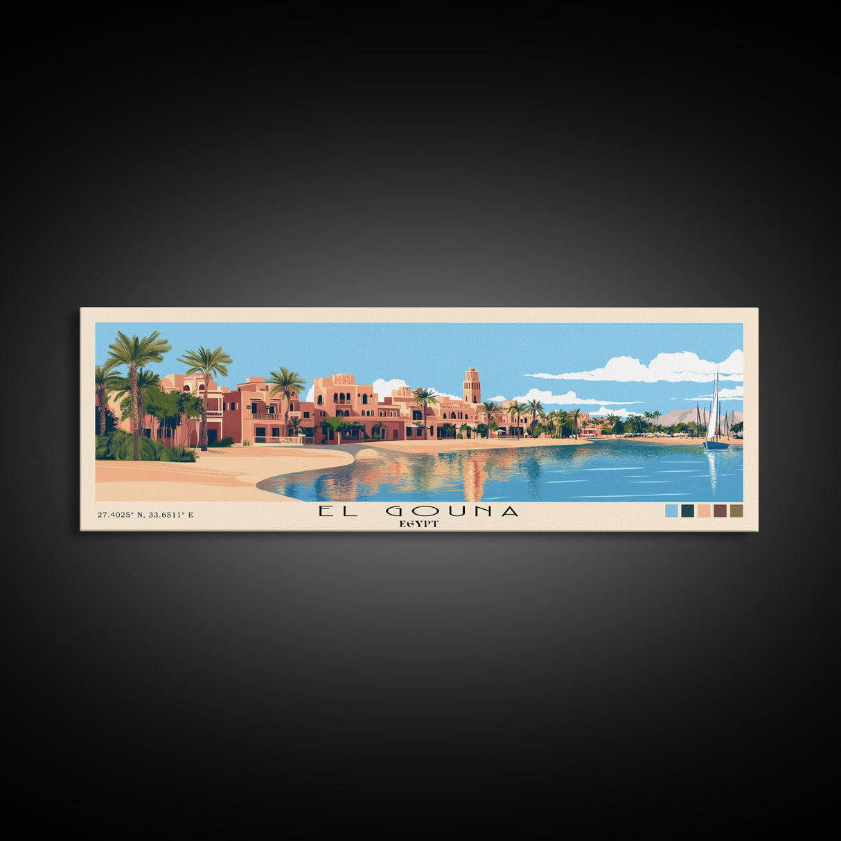 El Gouna, Egypt Panoramic Print, Vacation Gift, Egypt Wall Art, Vacation Wall Art, Vacatation Memories, Beach Decor, Beach Or Lakehouse Art