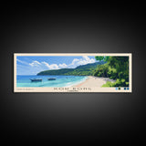 Koh Rong, Cambodia Panoramic Print, Vacation Gift, Cambodia Wall Art, Beach Painting, Beach Decor, Large Wall Art, Wood Frame Art