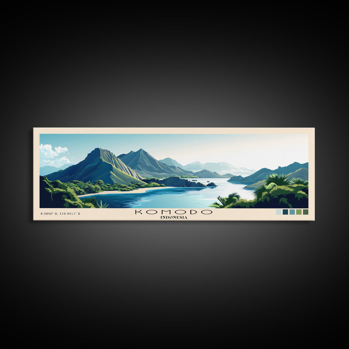 Komodo, Indonesia Panoramic Print, Vacation Gift, Indonesia Wall Art, Vacation Wall Art, Vacatation Memories, Beach Decor, Beach Or Lakehouse Art