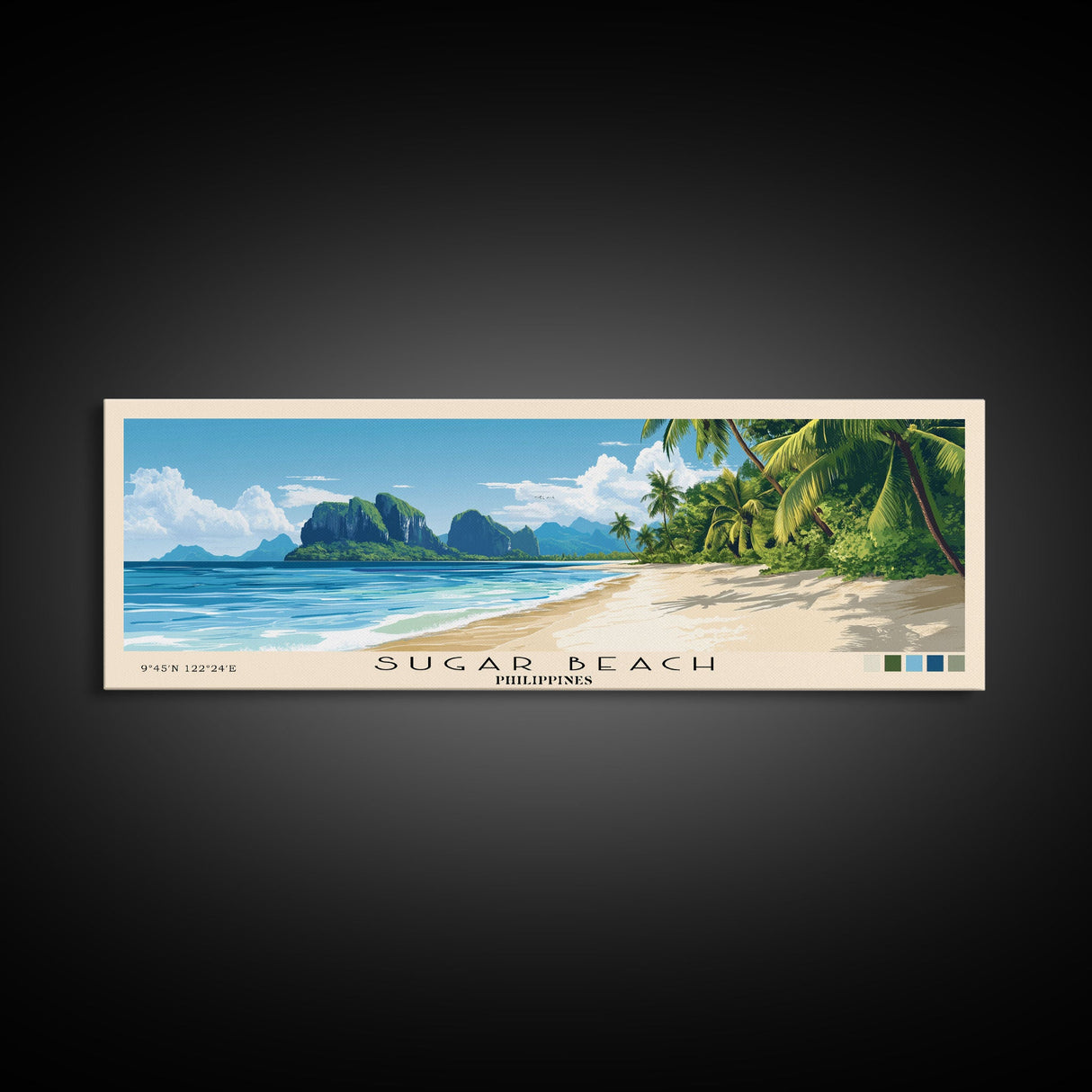 Sugar Beach, Philippines Panoramic Print, Vacation Gift, Philippines Wall Art, Vacation Wall Art, Vacatation Memories, Beach Decor, Beach Or Lakehouse Art