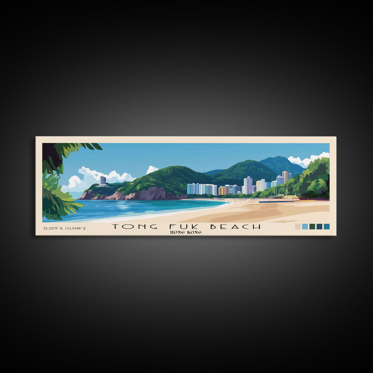 Tong Fuk Beach, Hong Kong Panoramic Print, Vacation Gift, Hong Kong Wall Art, Vacation Wall Art, Vacatation Memories, Beach Decor, Beach Or Lakehouse Art