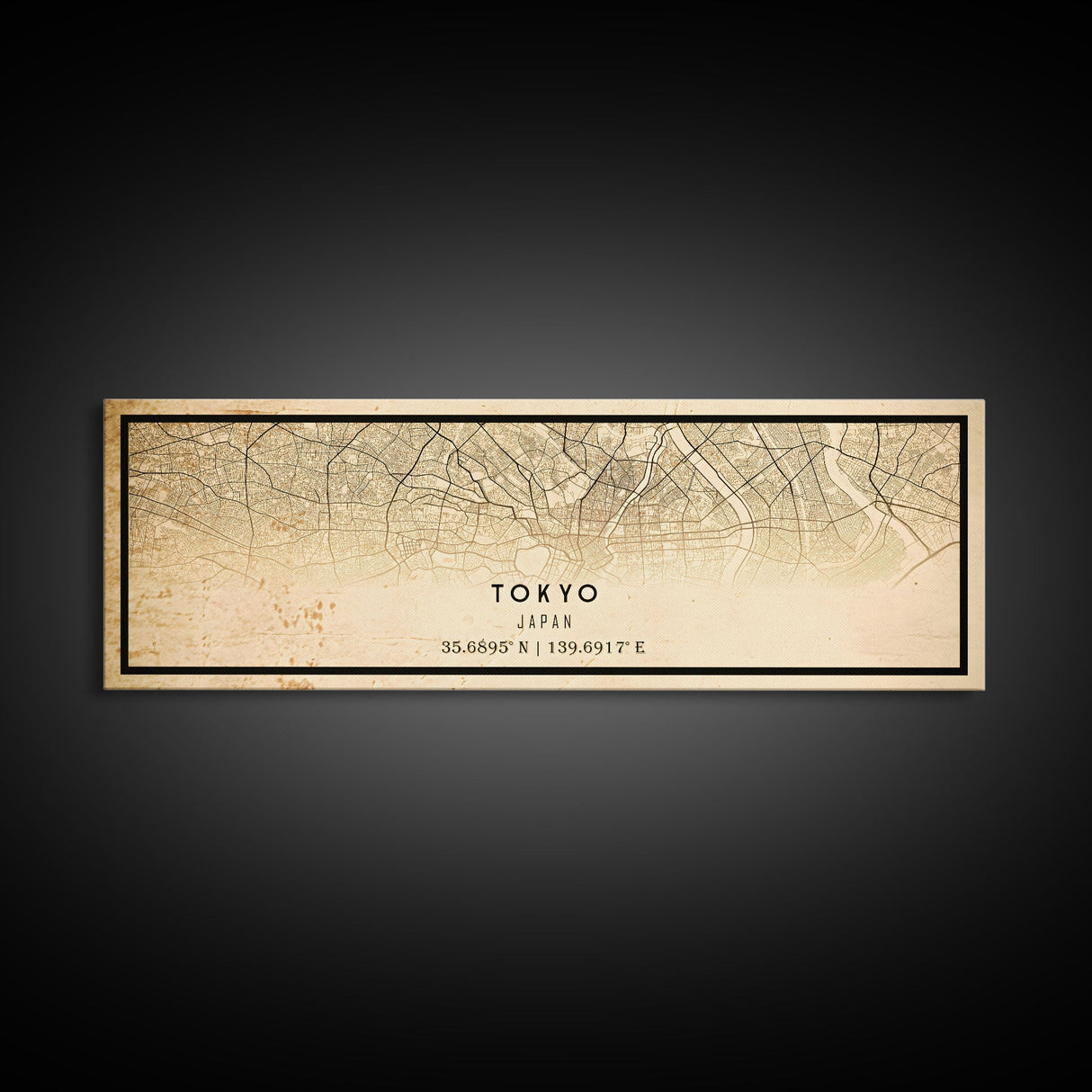 Tokyo Japan Panoramic map print poster or framed canvas, Tokyo map print poster canvas, Japan city map print canvas, Vintage Travel Art