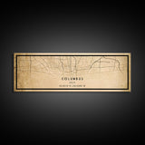Columbus Panoramic vintage map print poster or framed canvas, Ohio map print poster canvas, Columbus city map print poster canvas