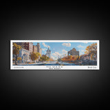 Newark New Jersey Panoramic Framed Canvas Print, Watercolor City Art, Office Wall Decor, Travel Poster, Living Room Decor, City Art