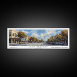 San Mateo California Panoramic Print, Stylish Framed Canvas Print, Travel Poster Art, Living Room Decor, Home Wall Art