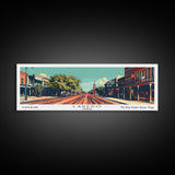 Laredo Texas Panoramic Wall Art, Mid Century Modern Framed Canvas Print, Retro Pop Art Travel Poster, Living Room Decor, Cityscape Art, Home Office Decor