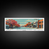 Pembroke Pines Florida Panoramic Wall Art, Mid Century Modern Framed Canvas Print, Retro Pop Art Travel Poster, Office Decor, Living Room Art