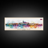 Bratislava Slovakia Wall Art, Panoramic Travel Poster, Panoramic Framed Canvas Print, City Wall Art, Wall Hanging Home Decor, Travel Art