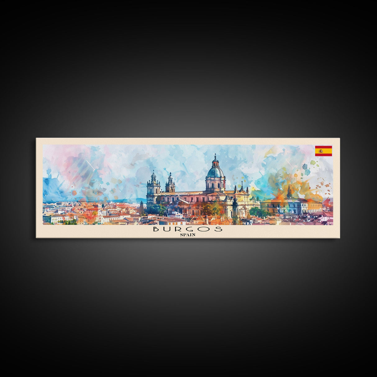 Burgos Spain Wall Art, Panoramic Travel Poster, Panoramic Framed Canvas Print, City Wall Art, Wall Hanging Home Decor, Travel Art