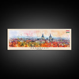 Debrecen Hungary Panoramic Travel Poster, Framed Canvas Print or Metal Wall Art, Travel Art, Home Decor, Panoramic Painting, Midcentury Art