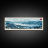 Drammen Norway Travel Print Wall Art, Panoramic City Art, Travel Art, Wall Decor, Vacation Gift, Framed Canvas Print Or Metal Art