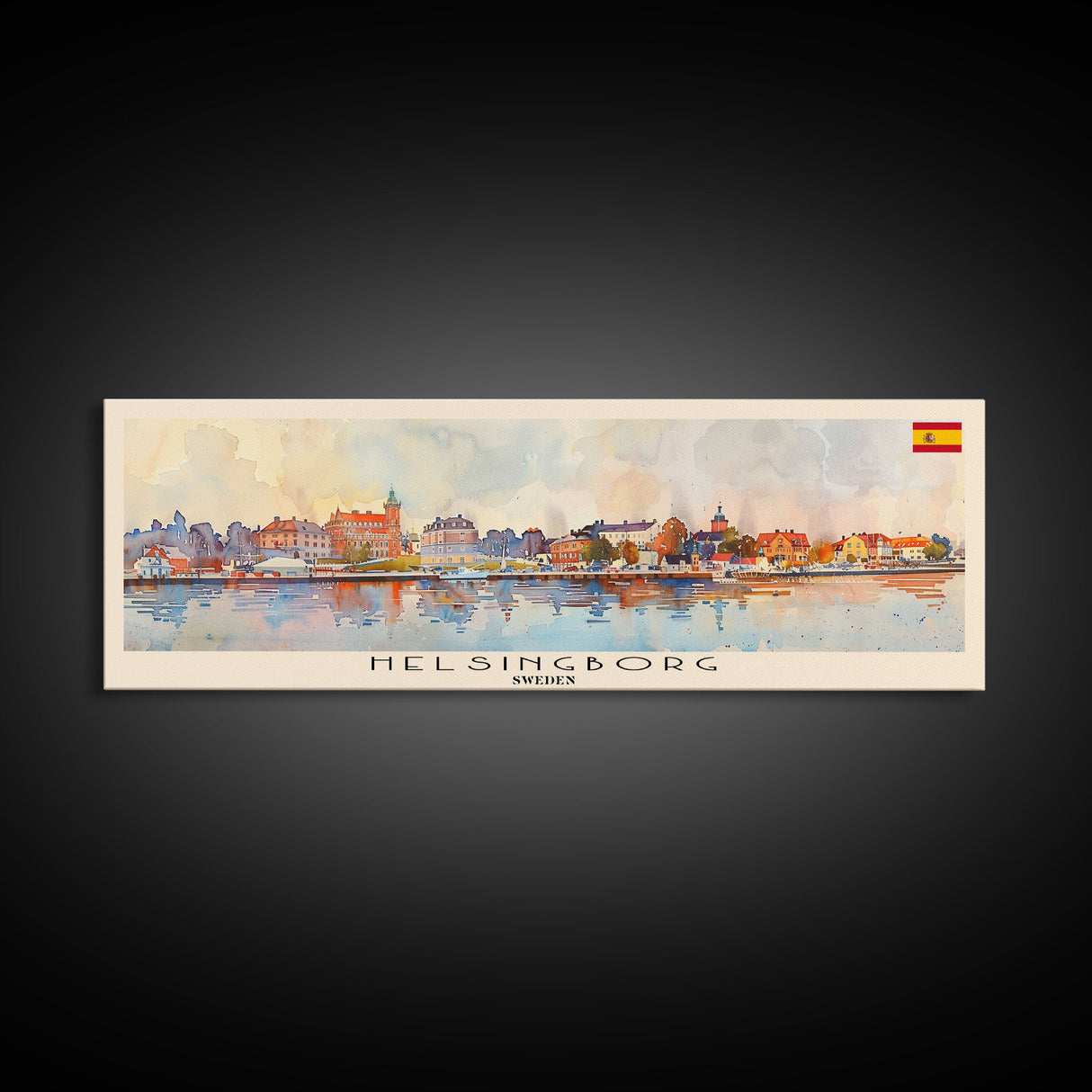 Helsingborg Sweden Travel Print Wall Art, Panoramic City Art, Travel Art, Wall Decor, Vacation Gift, Framed Canvas Print Or Metal Art