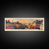 Bialystok Poland Panoramic Travel Poster, Framed Canvas Print or Metal Wall Art, Travel Art, Home Decor, Panoramic Painting, Midcentury Art