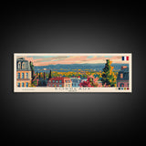 Bordeaux France Panoramic Travel Poster, Framed Canvas Print or Metal Wall Art, Travel Art, Home Decor, Panoramic Painting, Midcentury Art