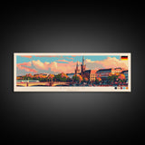 Bremen Germany Wall Art, Panoramic Travel Poster, Panoramic Framed Canvas Print, City Wall Art, Wall Hanging Home Decor, Travel Art