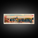 Gliwice Poland Panoramic Travel Poster, Framed Canvas Print or Metal Wall Art, Travel Art, Home Decor, Panoramic Painting, Midcentury Art