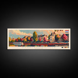 Haarlemmermeer Netherlands Panoramic Travel Poster, Framed Canvas Print or Metal Wall Art, Travel Art, Home Decor, Panoramic Painting, Midcentury Art