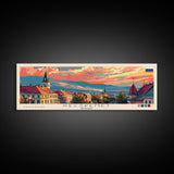 Kecskemet Hungary Wall Art, Panoramic Travel Poster, Panoramic Framed Canvas Print, City Wall Art, Wall Hanging Home Decor, Travel Art